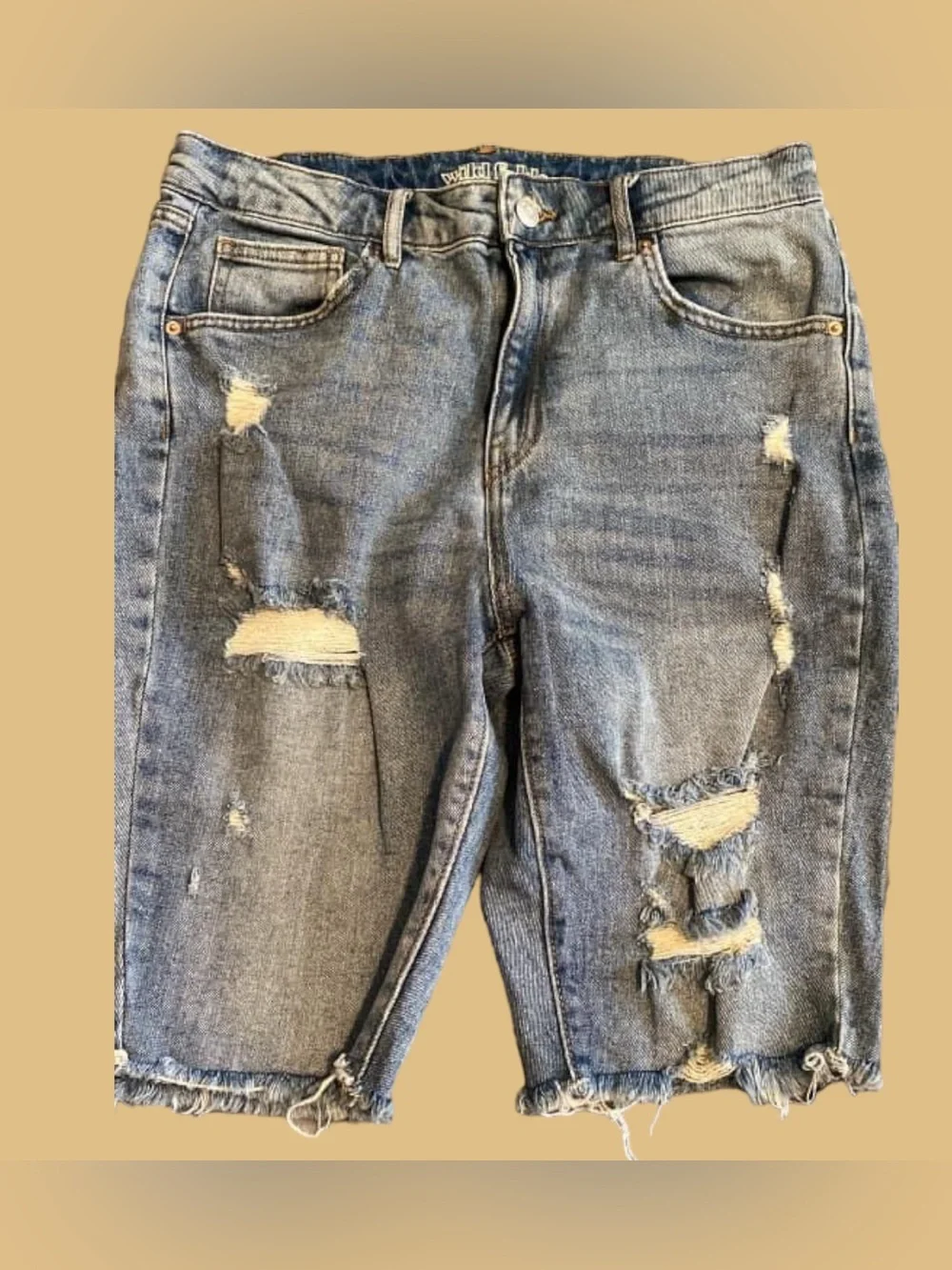 Wild Fable Distressed Denim Bermuda Shorts